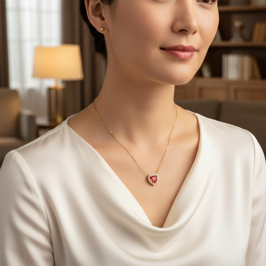 World Hemophilia Day-Red Diamond Necklace