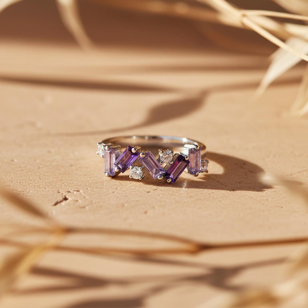 Lupus Awareness Gift Purple broken Ring