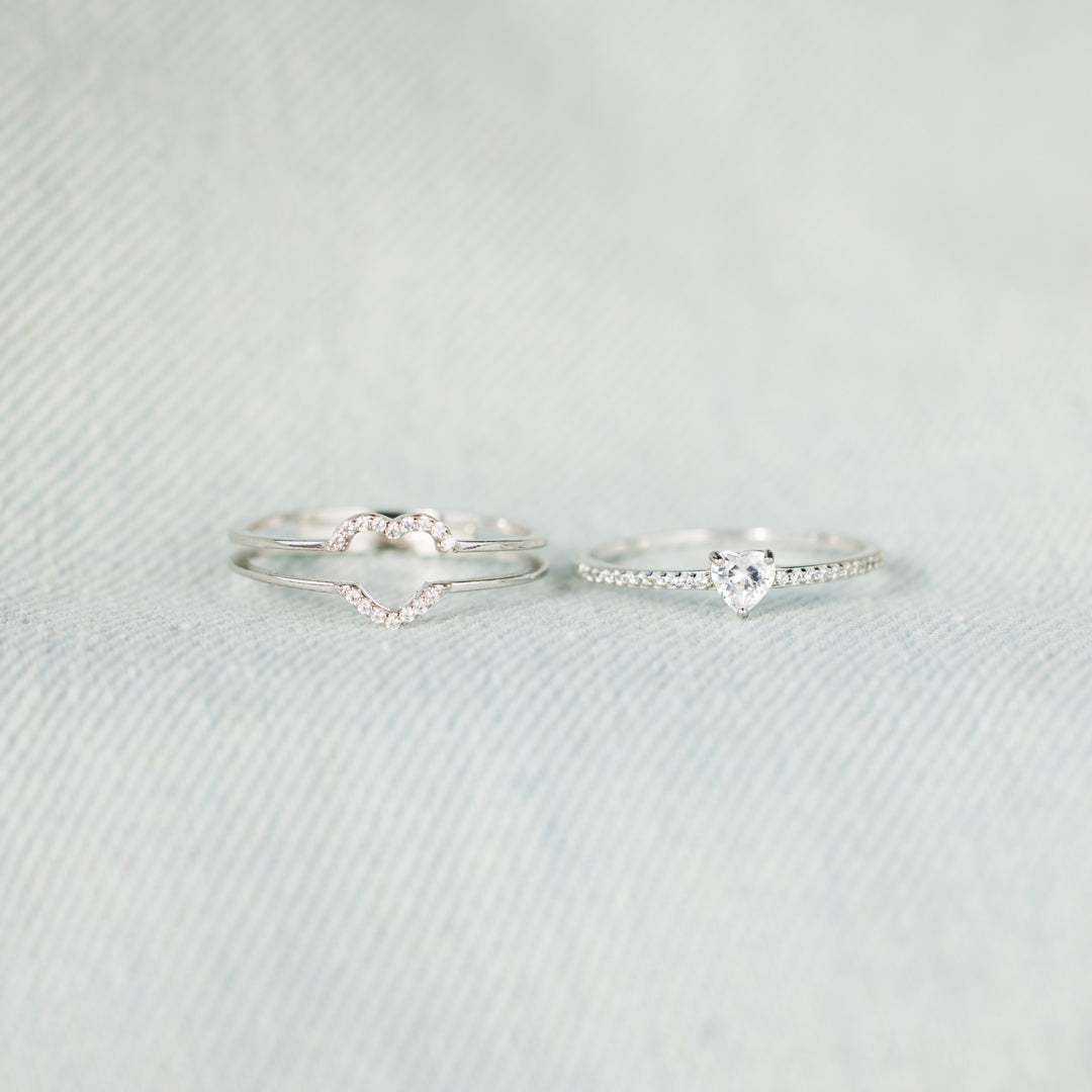 For Granddaughter - S925 Always Keep Me In Your Heart, For You Are Always In Mine Layered Heart Ring