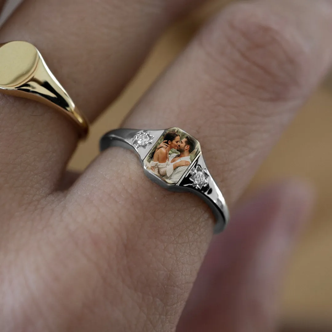 For Love - S925 Photo Birthstone Custom Ring