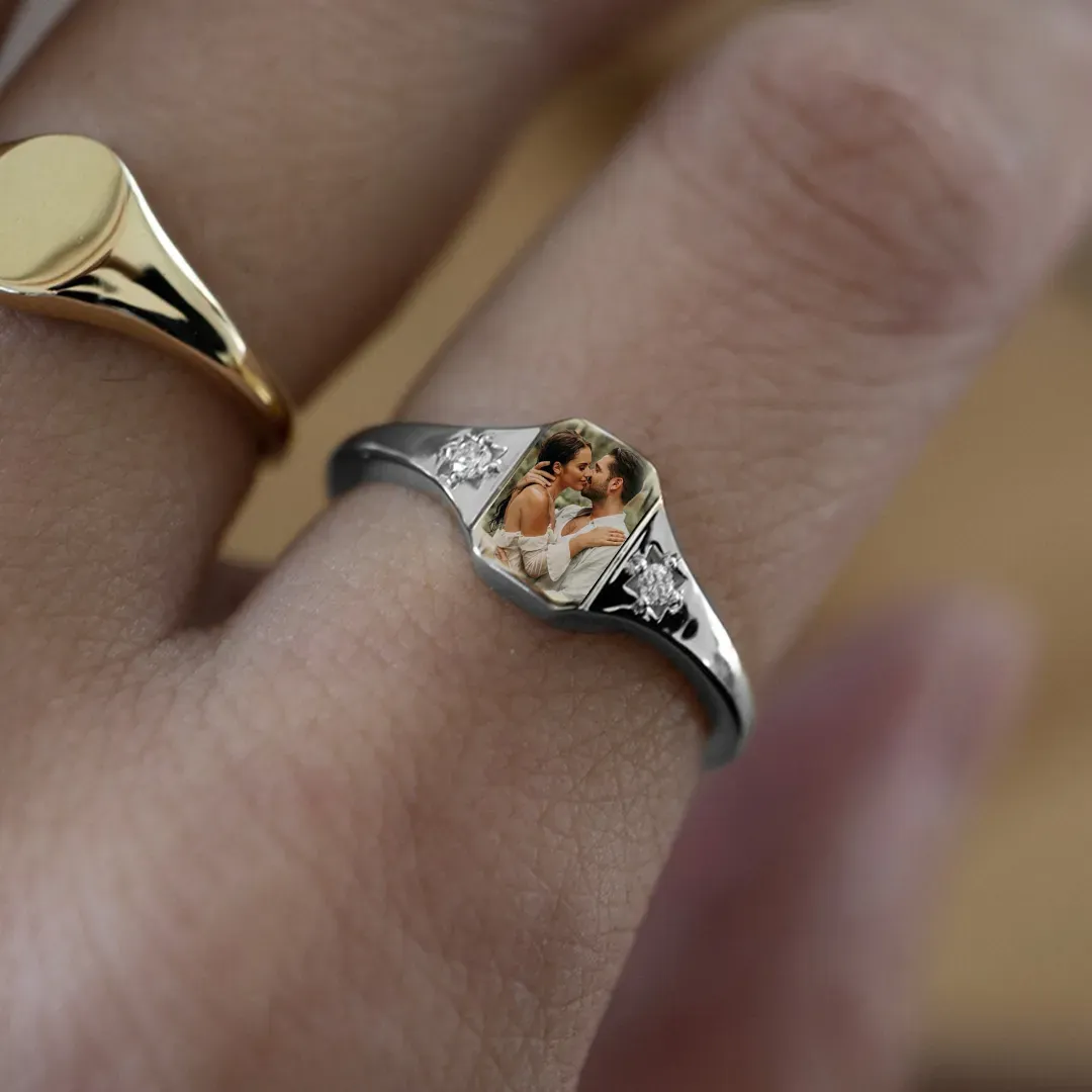 For Love - S925 Photo Birthstone Custom Ring