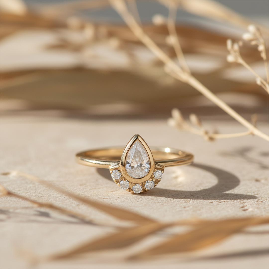 For Self -Teardrop-Edged Diamond Ring
