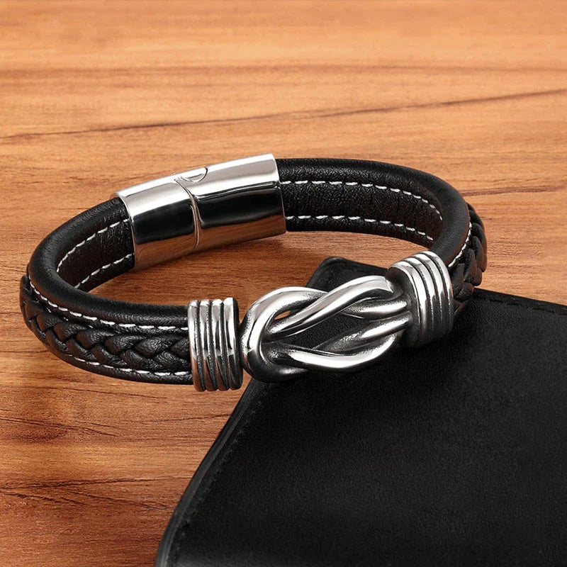 For Grandson - Grandmother and Grandson Forever Linked Together Black Knot Bracelet-37bracelet