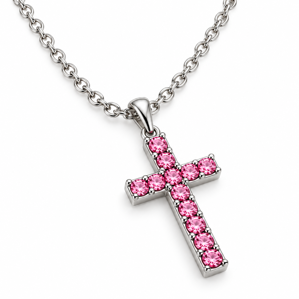 Breast Cancer Awareness Cross necklace