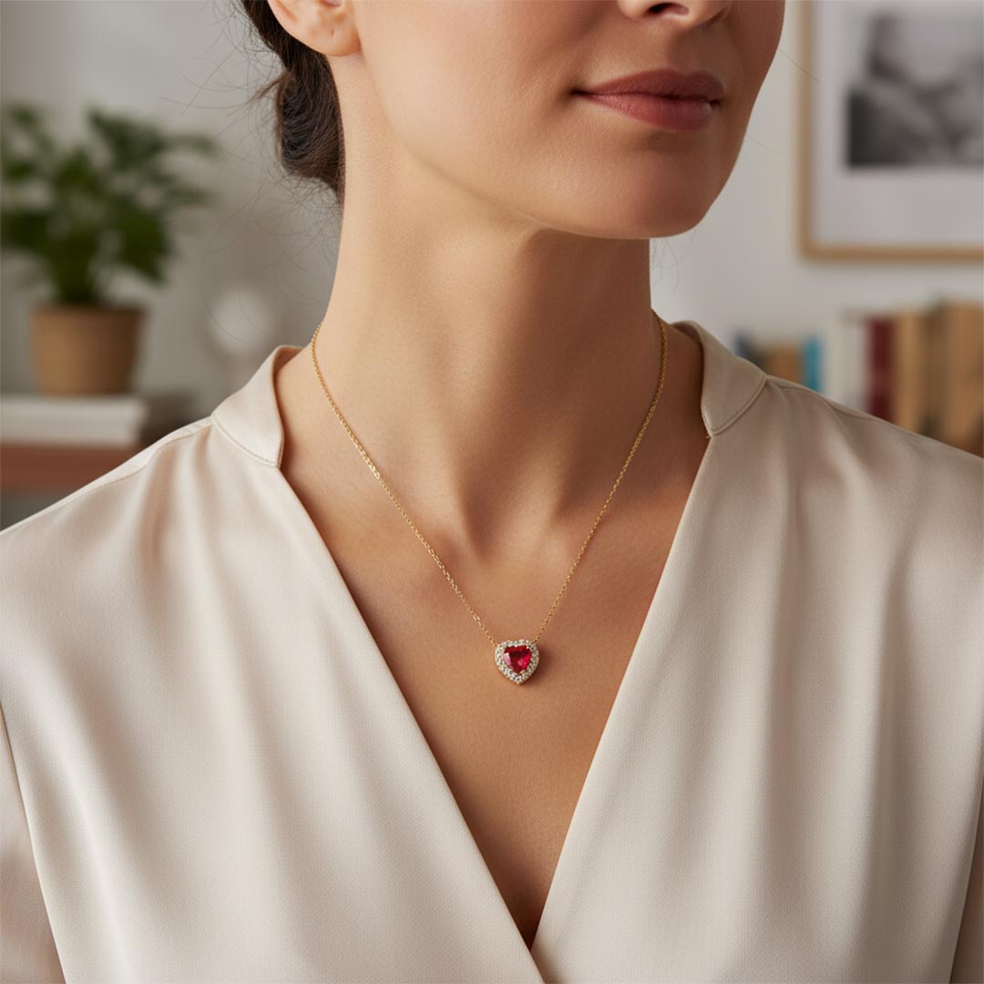 World Hemophilia Day-Red Diamond Necklace