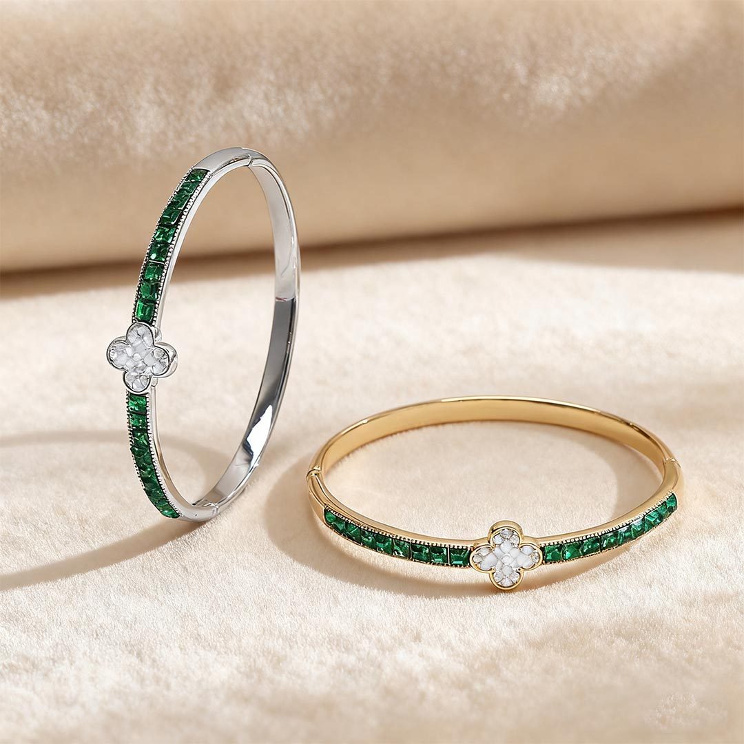 To my daughter-four-leaf clover diamond bracelet