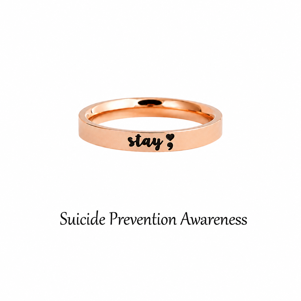 Stay Another Day Semicolon Ring – Suicide Prevention Awareness Jewelry