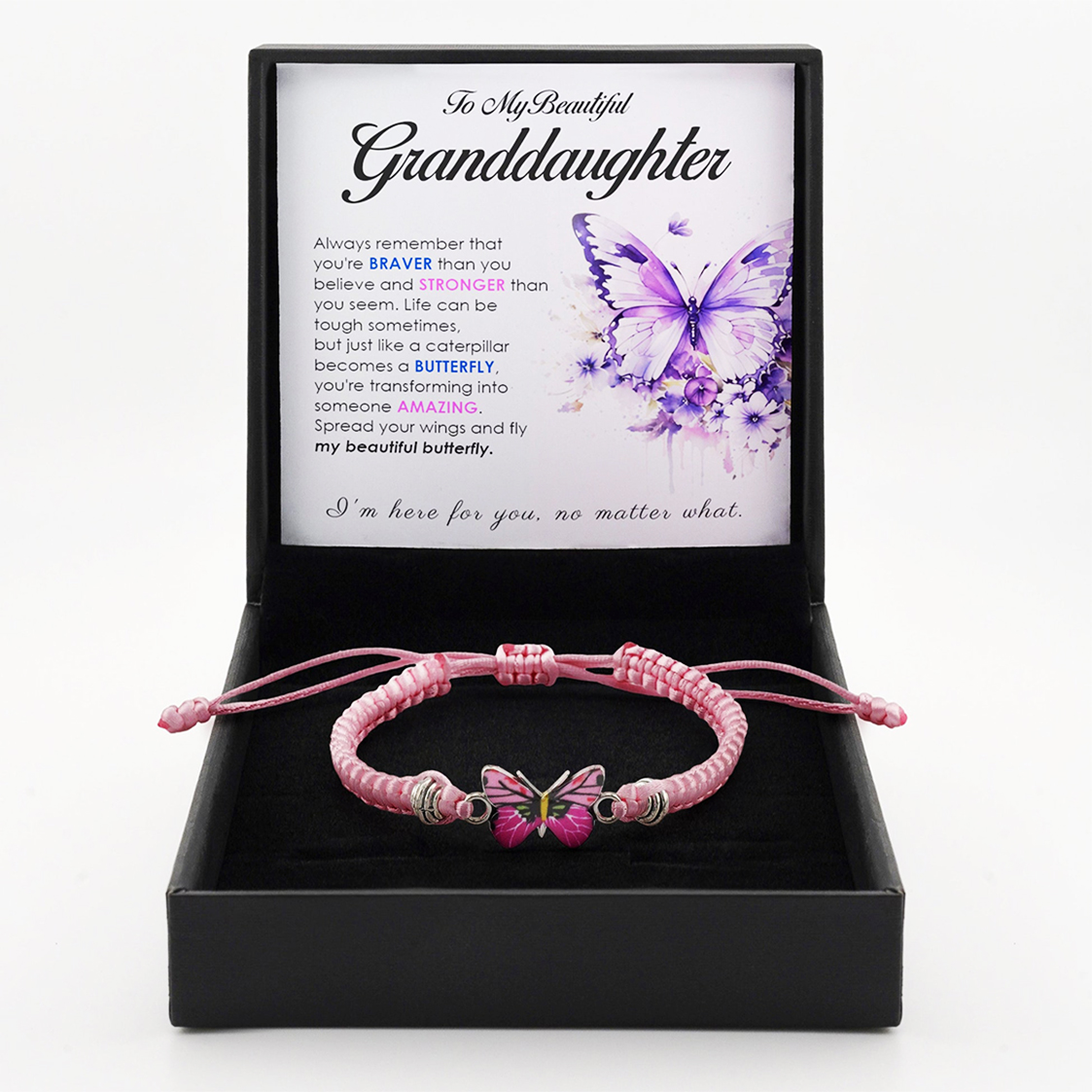 For Granddaughter - "Wings To Fly" Butterfly Bracelet