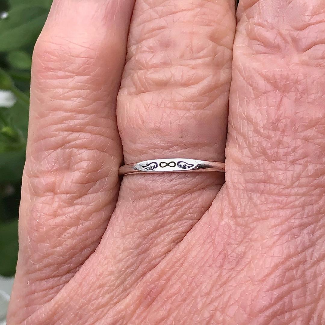 S925 Forever In My Heart Tiny Heart With Wings Ring
