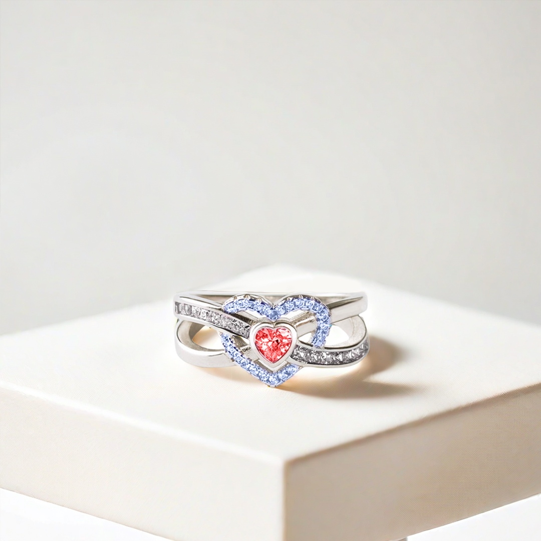 I WEAR BLUE & RED DROP BLOOD INFINITE LOVE RING