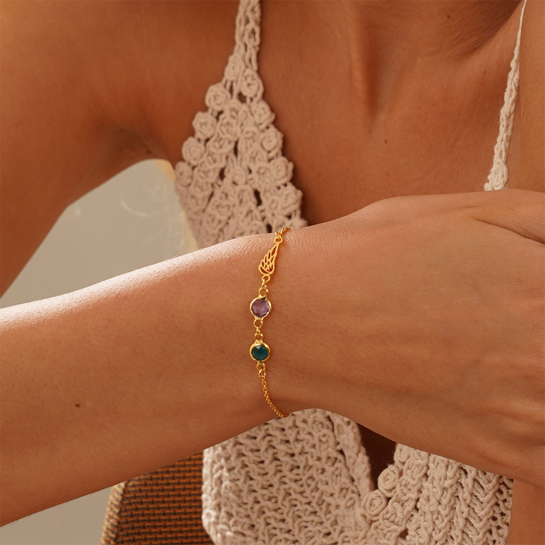 Missing You Always Birthstones Custom Bracelet