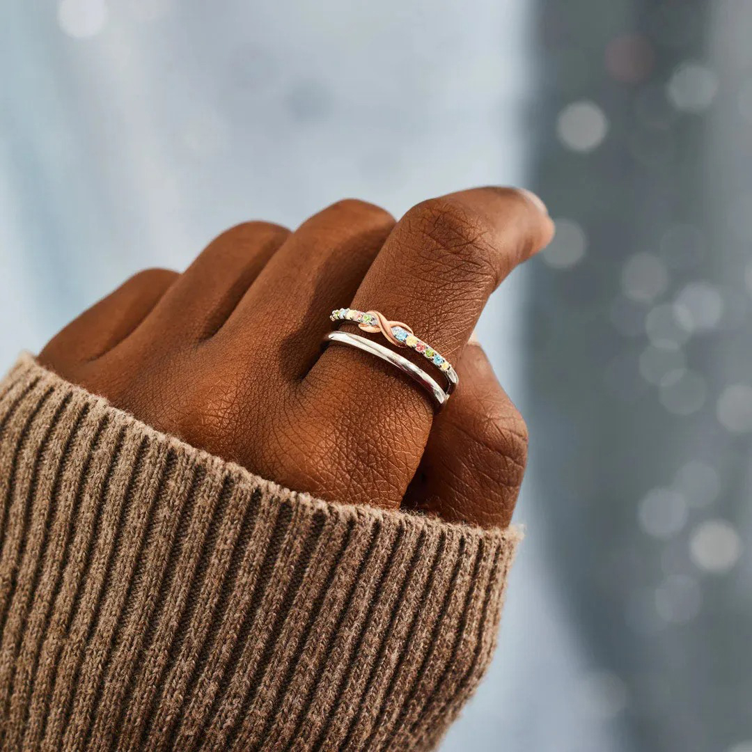 Autism Awareness Gift For Star Mom Double Layered Infinity Ring
