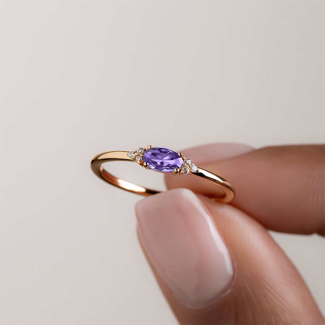Alzheimer dementia awareness purple Ring