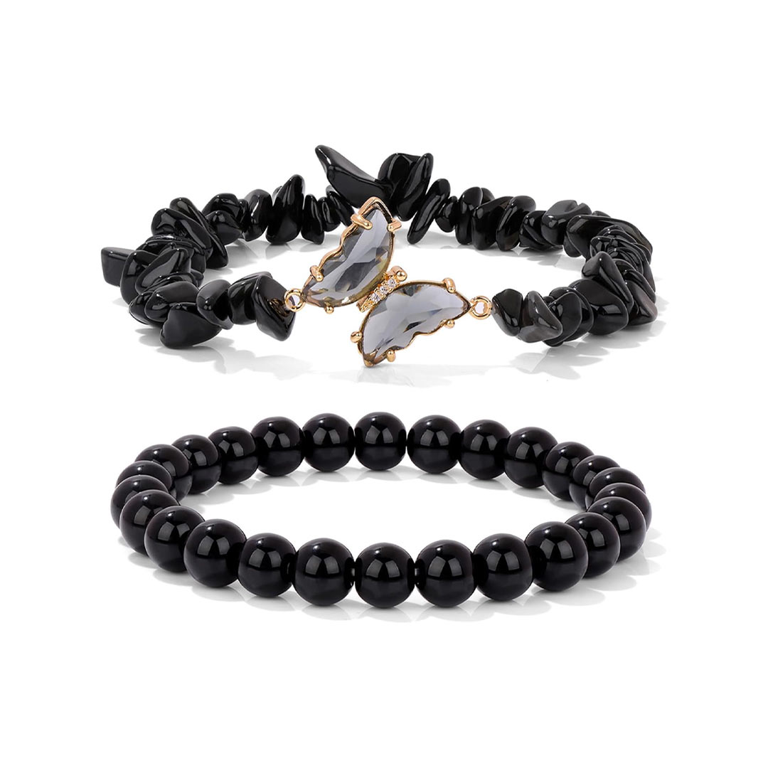 For Memorial-They Fly With Us Every Day Double-layer crystal butterfly bracelet