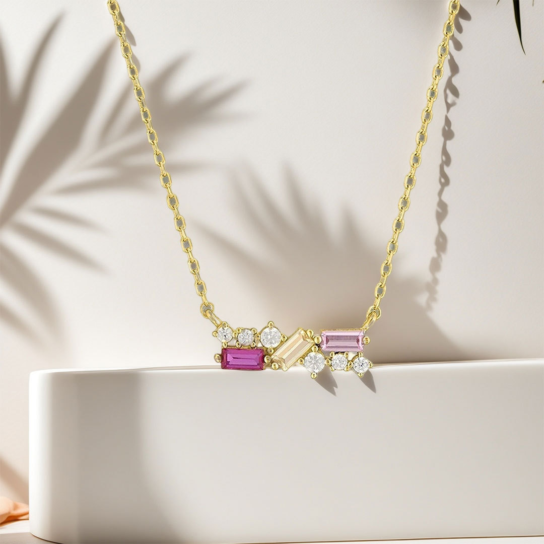 Alzheimer dementia awareness-Purple diamond necklace