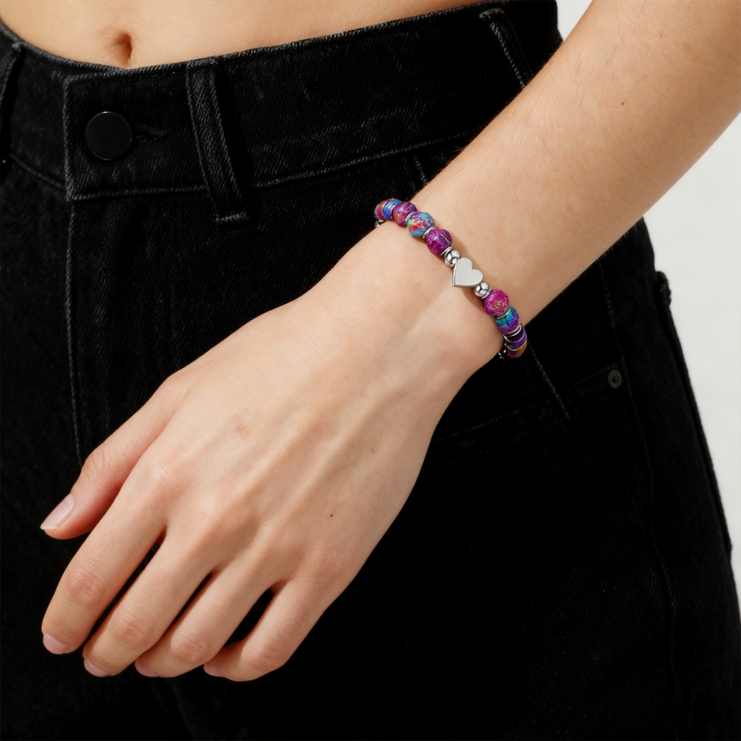 To My Granddaughter-Purple Heart Bracelet