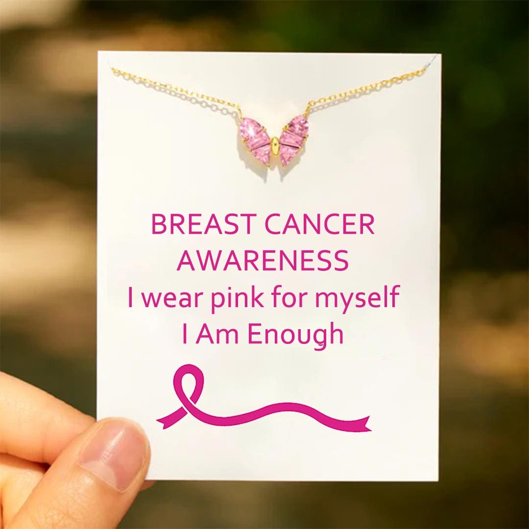 S925 Pink Diamond Butterfly Necklace