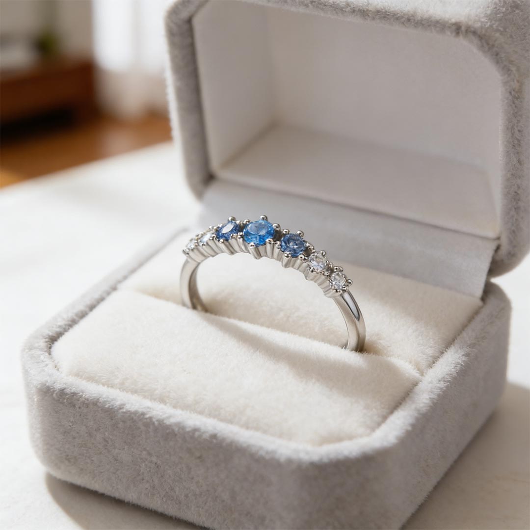 Colorectal Cancer Awareness-Blue Gradient Ring