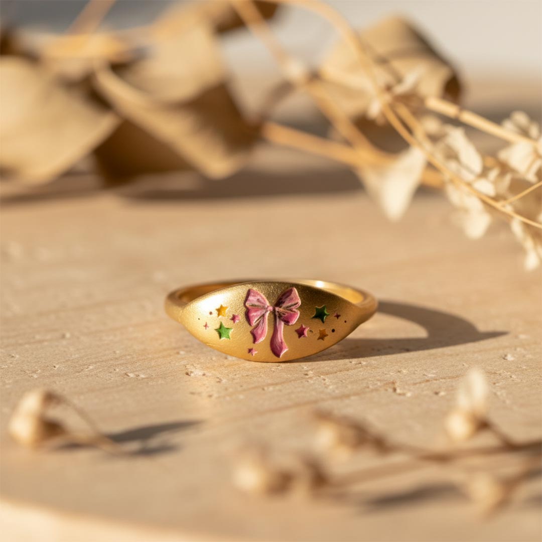 Breast Cancer Awareness-Pink Ribbon Print Ring