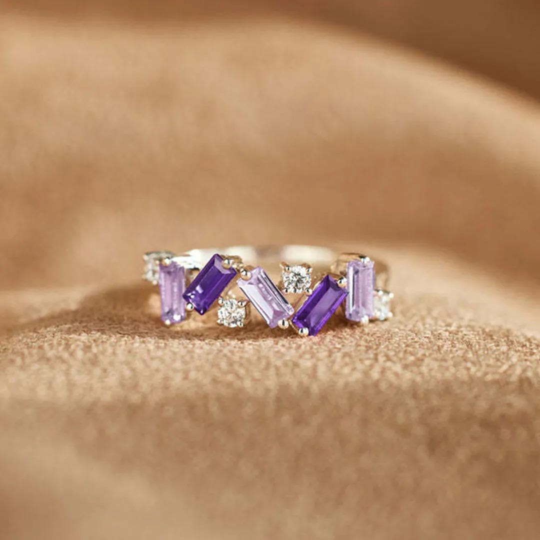 Lupus Awareness Gift Purple broken Ring