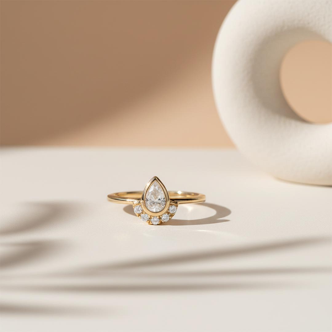 For Self -Teardrop-Edged Diamond Ring