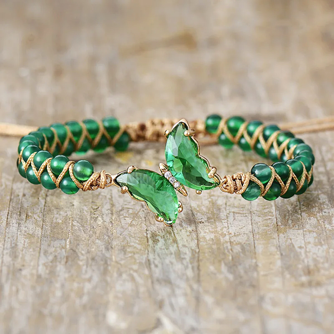 For Memorial - They Fly With Us Every Day Crystal Butterfly Bracelet