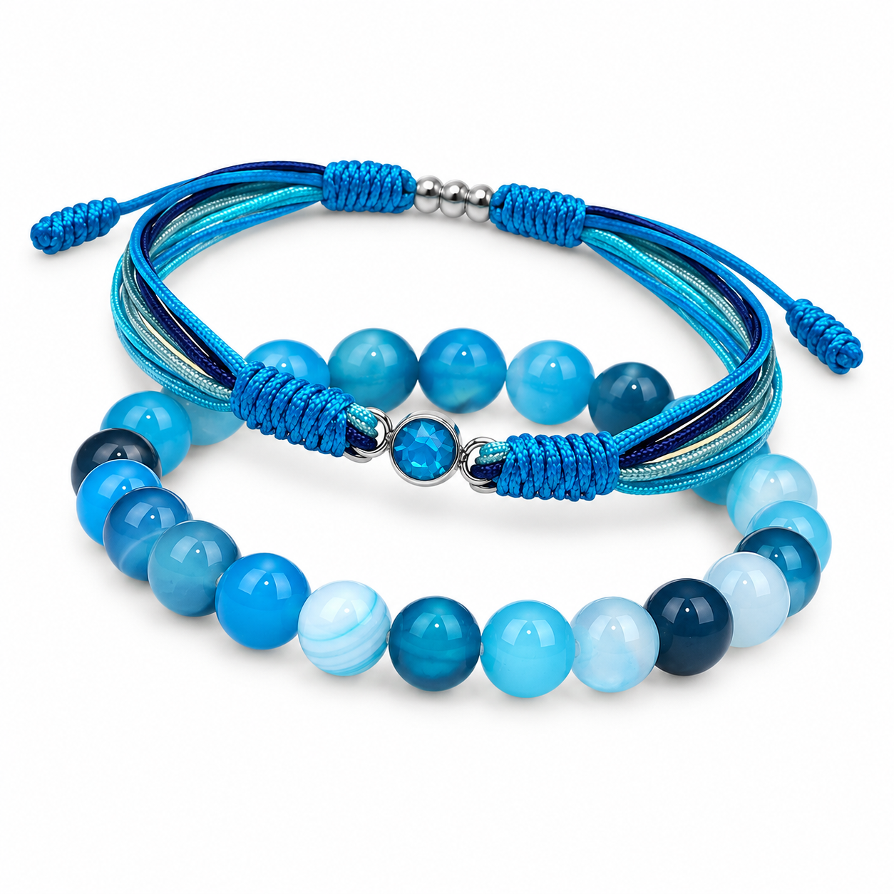 Autism Awareness  Blue Diamond Bracelet Set