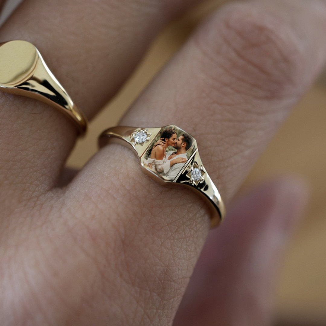 For Love - S925 Photo Birthstone Custom Ring