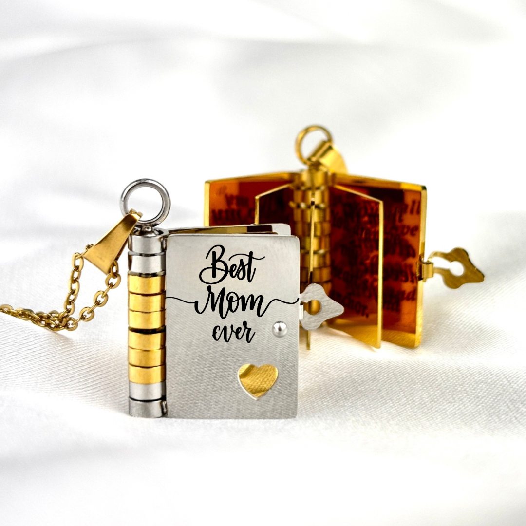 For My Incrediable Mom Book Necklace