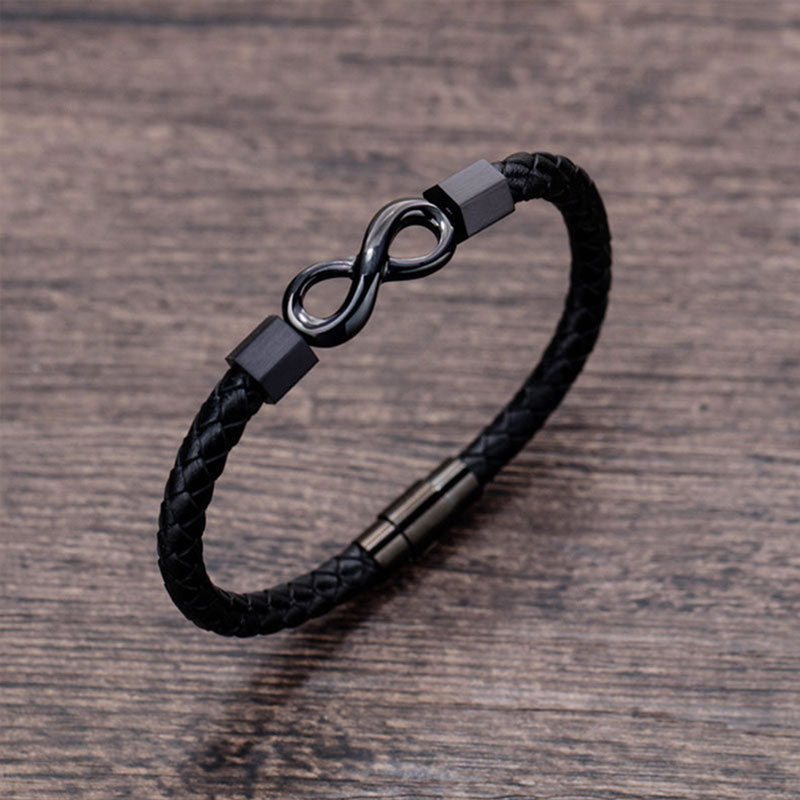 For Son - I Love You Until Infinity Runs Out Ceramic Infinity Braided Bracelet