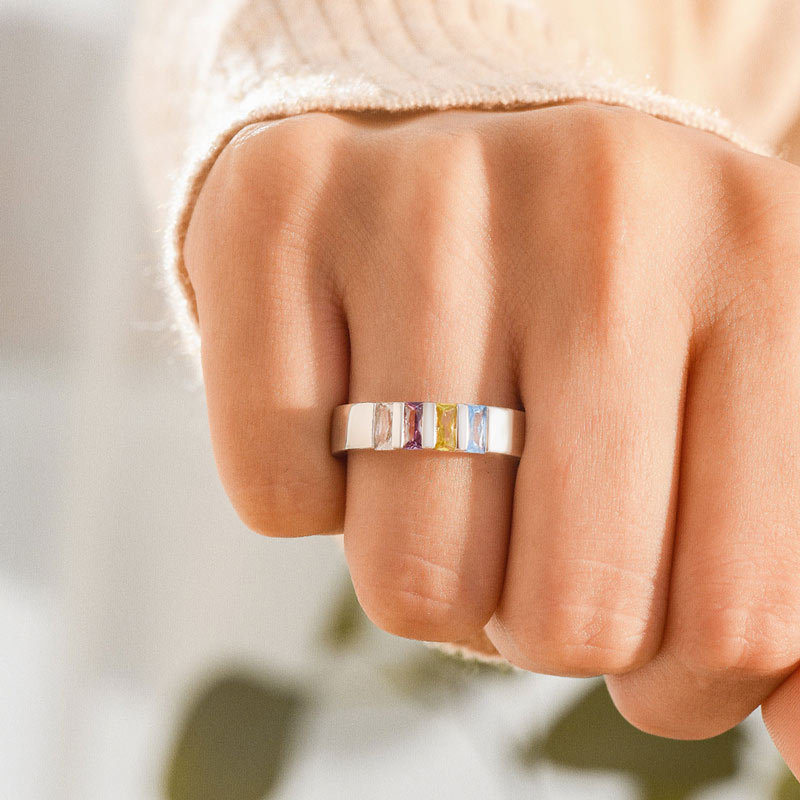 For Mother -  Family Elegant Birthstone Custom Ring