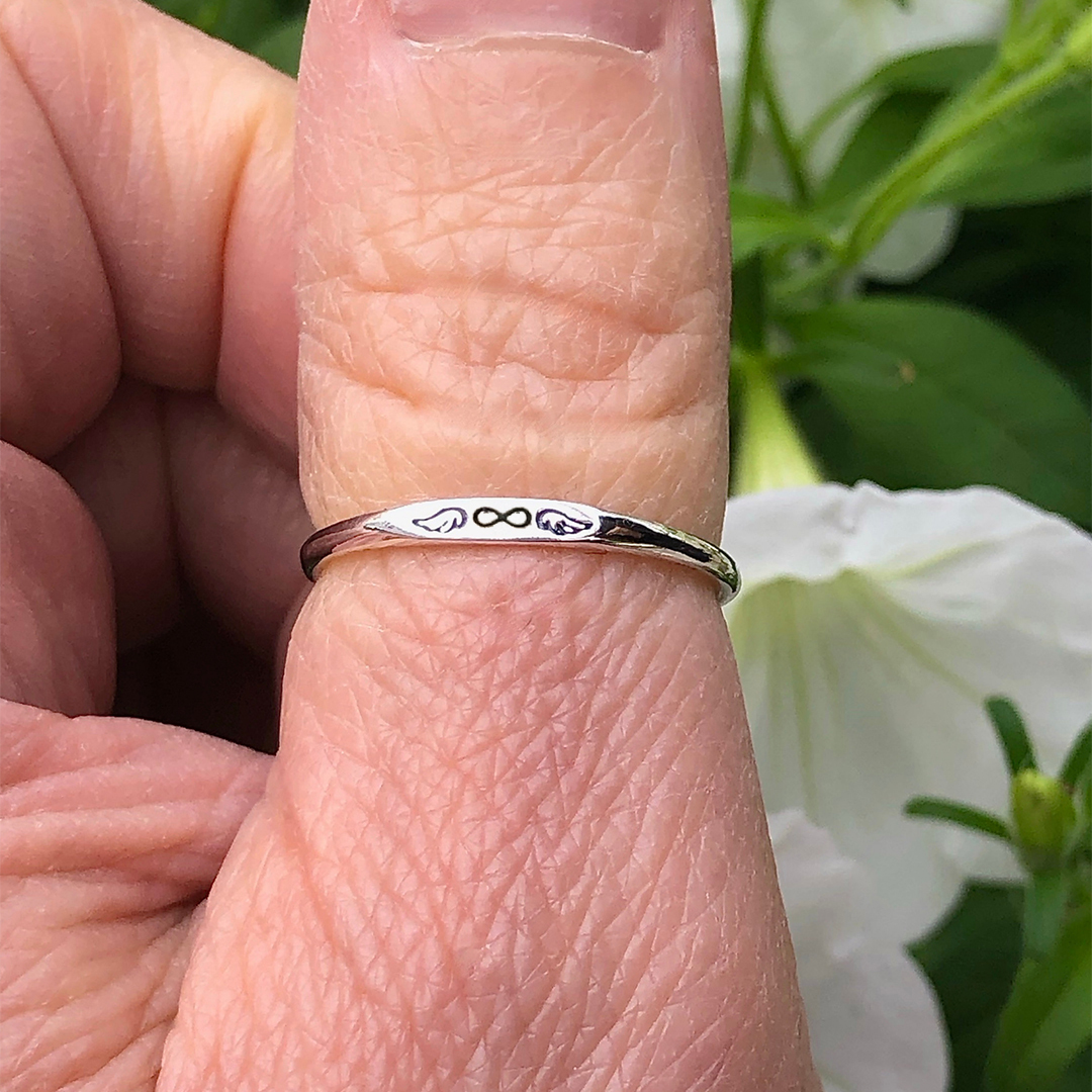 S925 Forever In My Heart Tiny Heart With Wings Ring