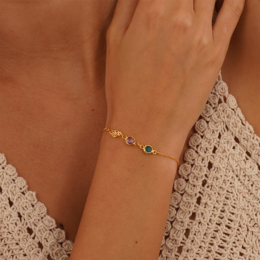 Missing You Always Birthstones Custom Bracelet