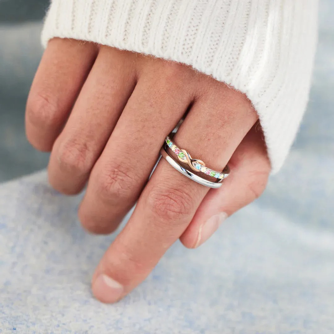 Autism Awareness Gift For Star Mom Double Layered Infinity Ring