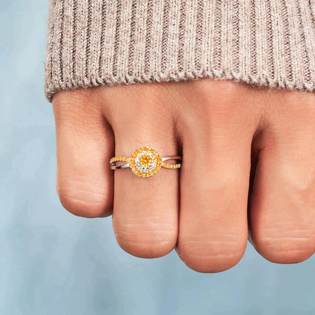 S925 Multiple Sclerosis Awareness Circle Dazzy Ring