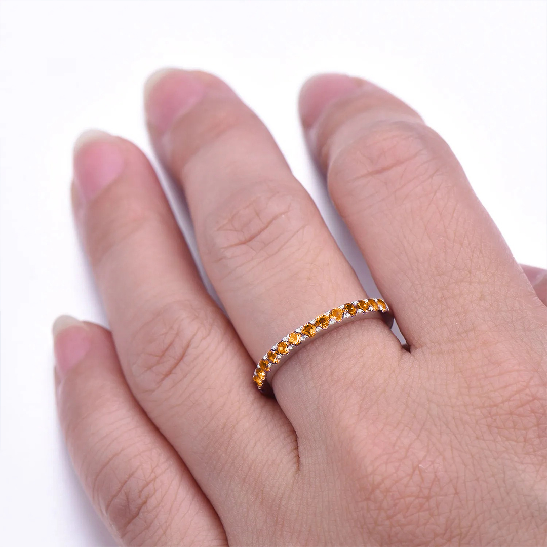 Multiple Sclerosis Awareness Orange Half Eternity Ring
