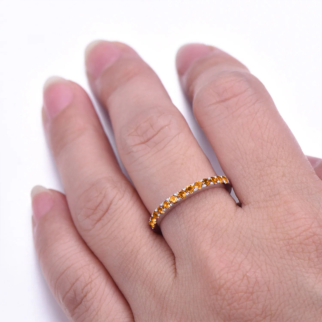 Multiple Sclerosis Awareness Orange Half Eternity Ring