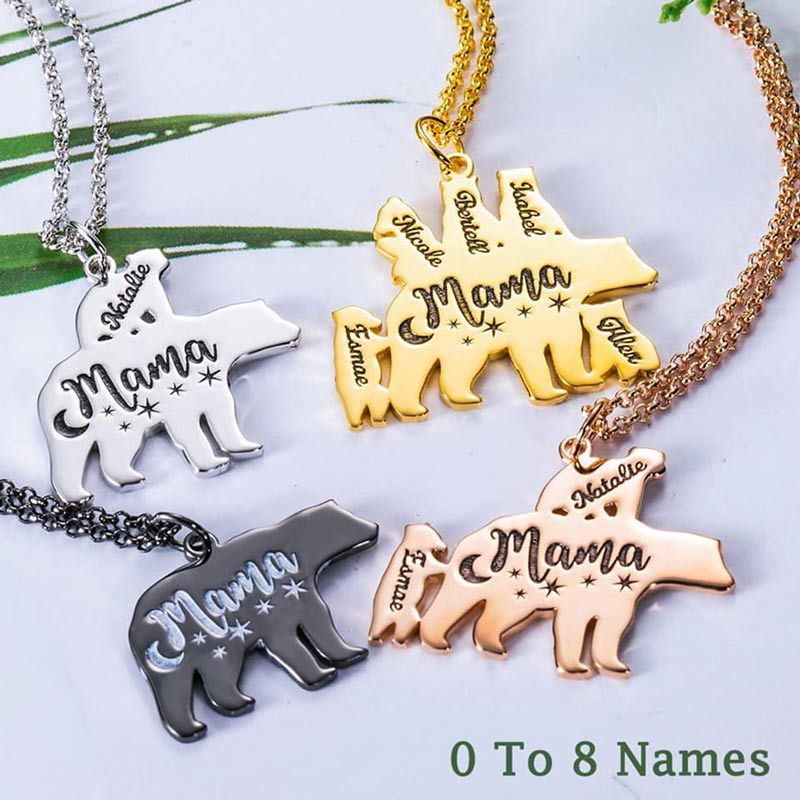 Personalized Mama Bear Necklace for Mom