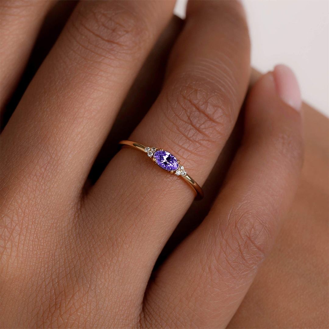 Alzheimer dementia awareness purple Ring