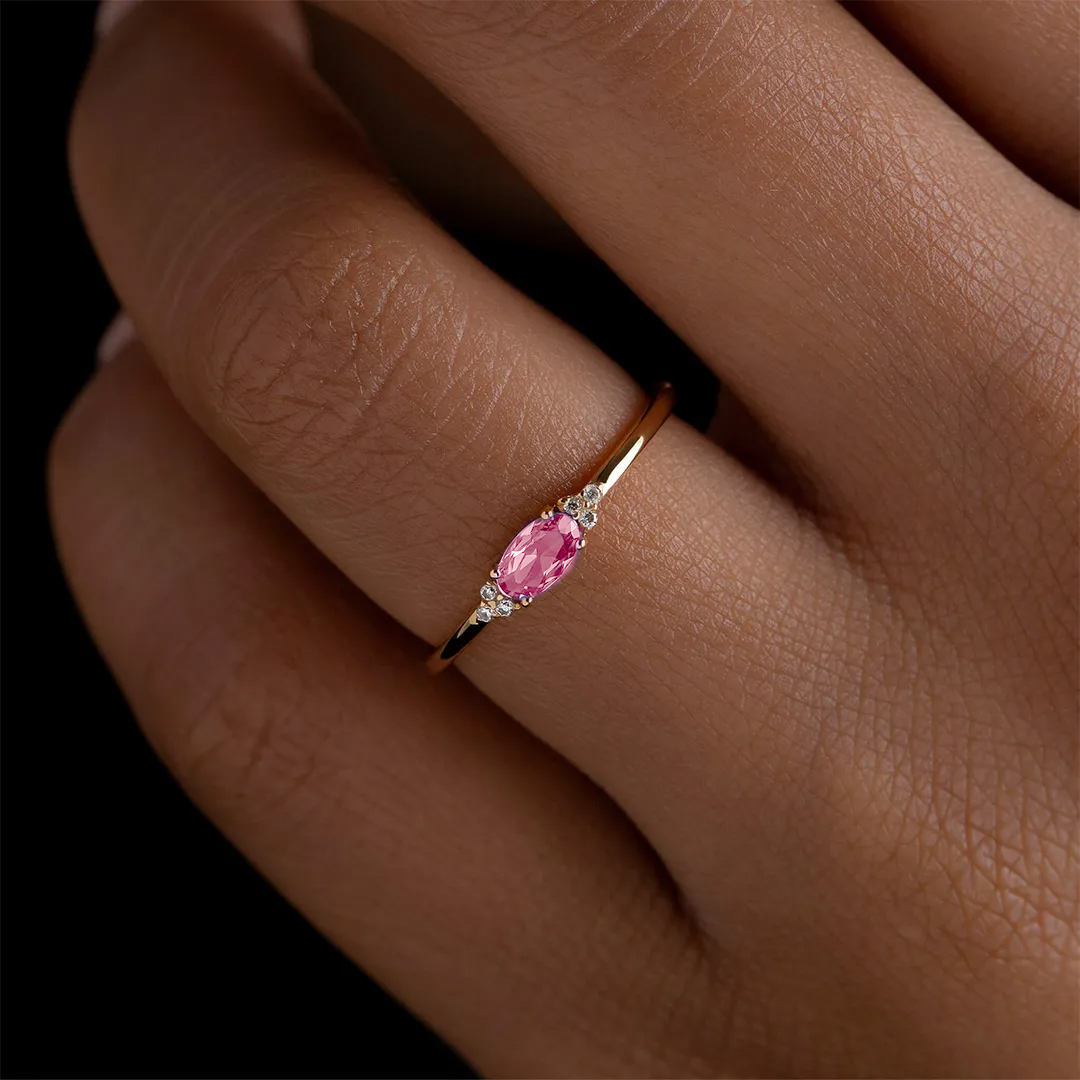 Breast Cancer Awareness-I wear pink for myself diamond thin ring