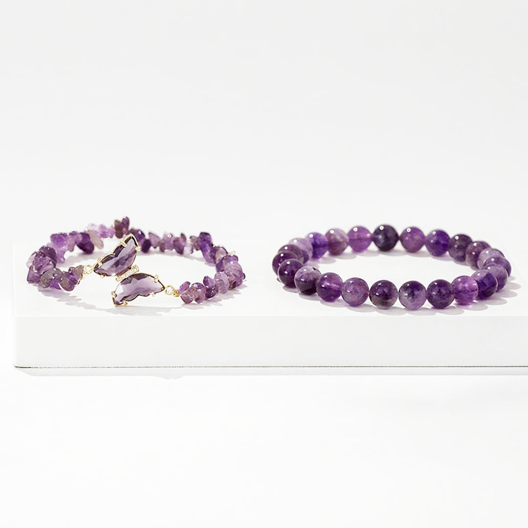 Alzheimer dementia awareness-Double-layer crystal butterfly bracelet