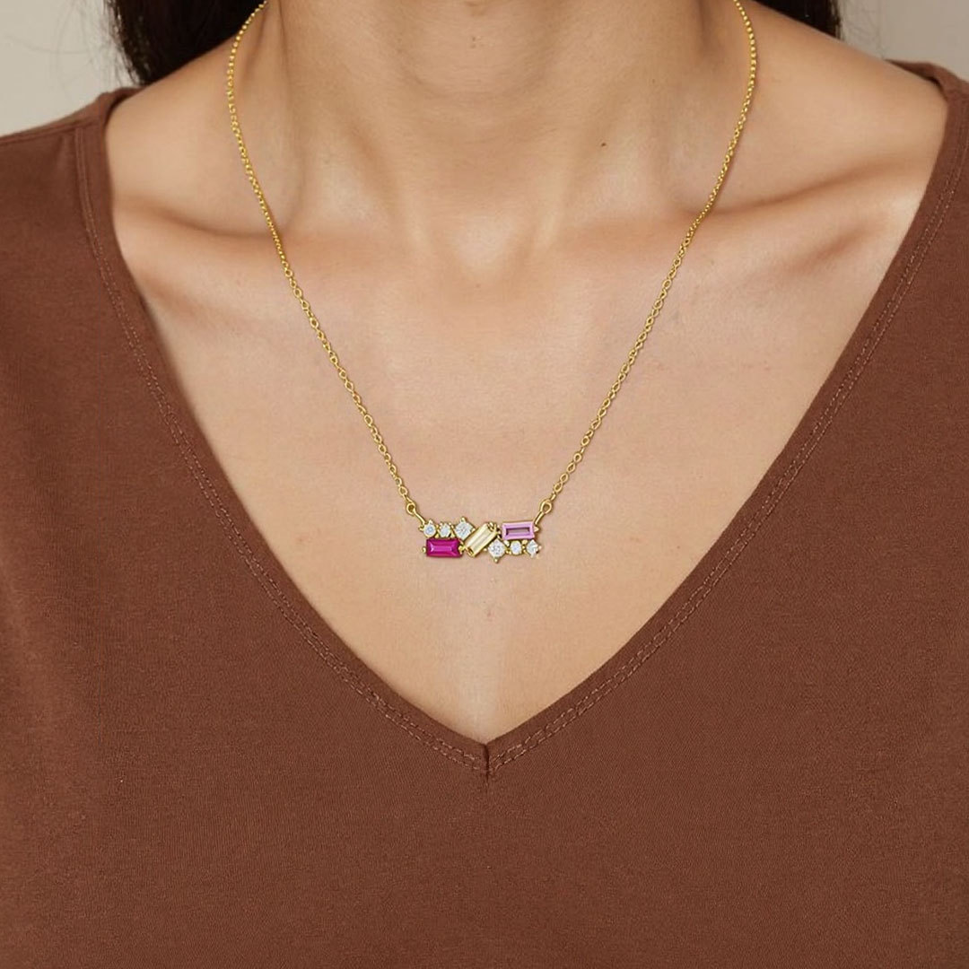 Alzheimer dementia awareness-Purple diamond necklace