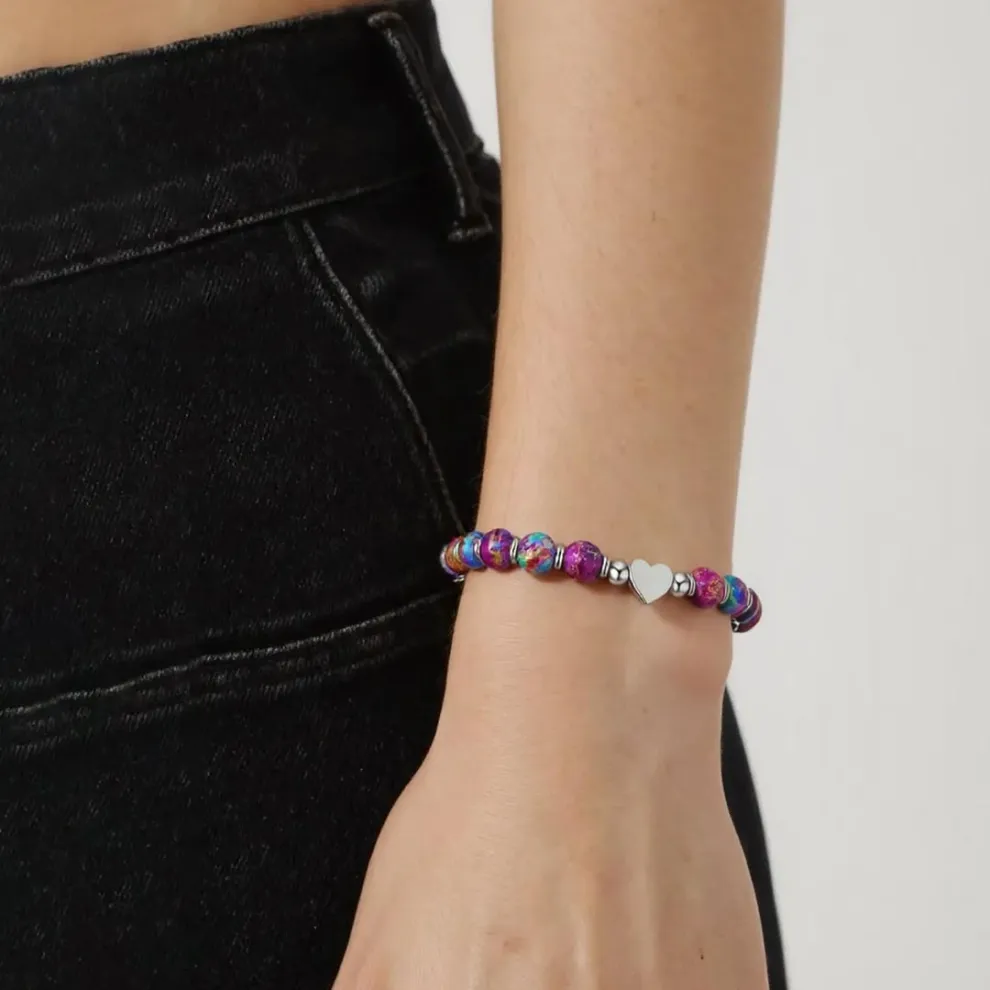 To My Granddaughter-Turquoise Heart Bracelet