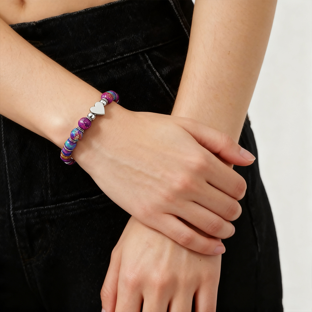 To My Granddaughter-Purple Heart Bracelet