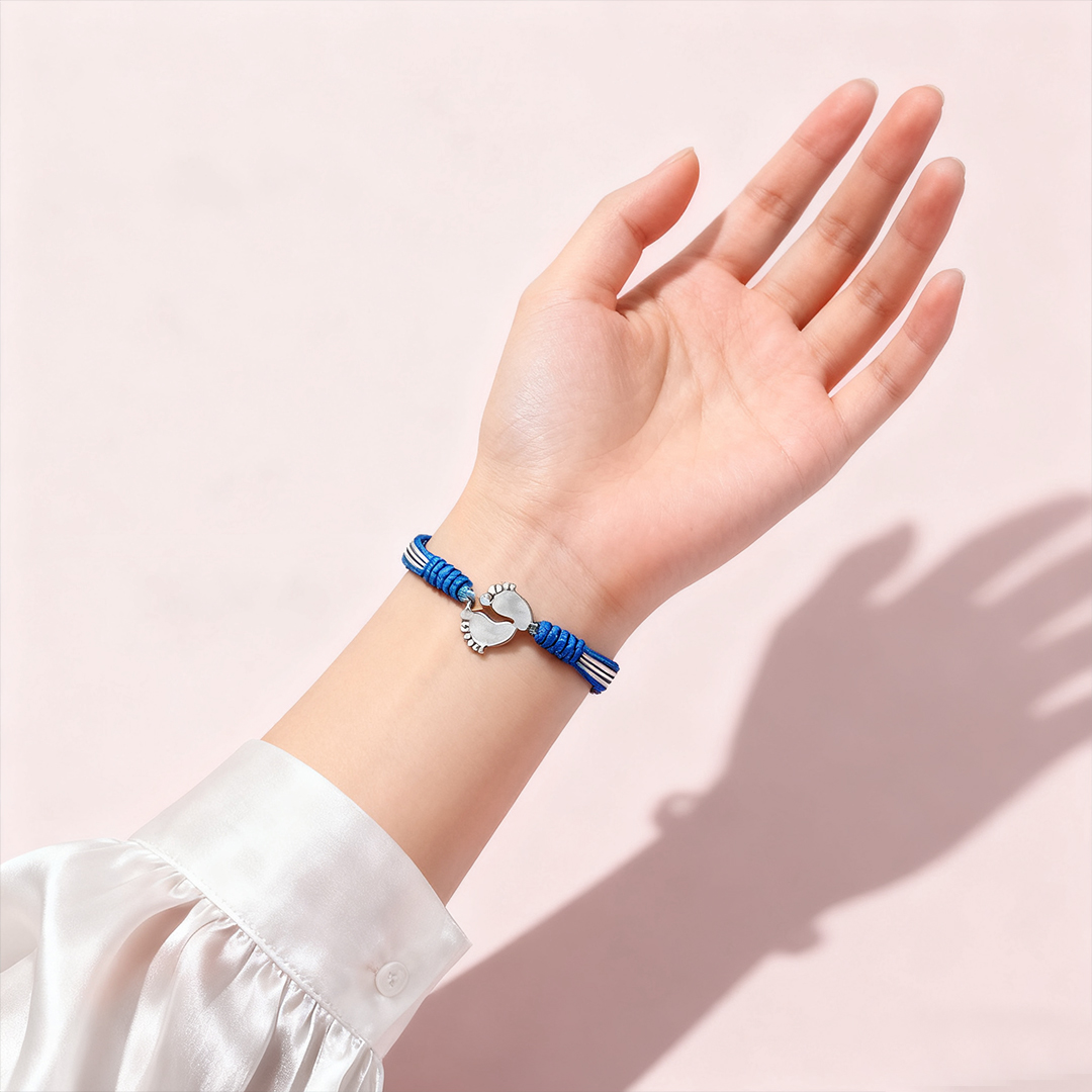 For Memorial - Mama of an Angel Braided ankle bracelet