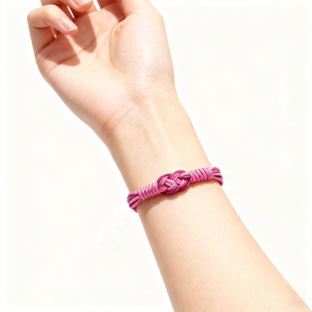 Breast Cancer Awareness-Support the fighters Pink knot bracelet