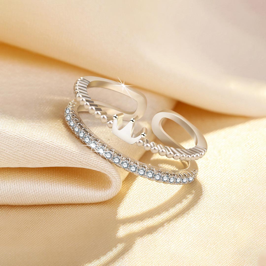 To My Granddaughter-Double Open Crown Ring