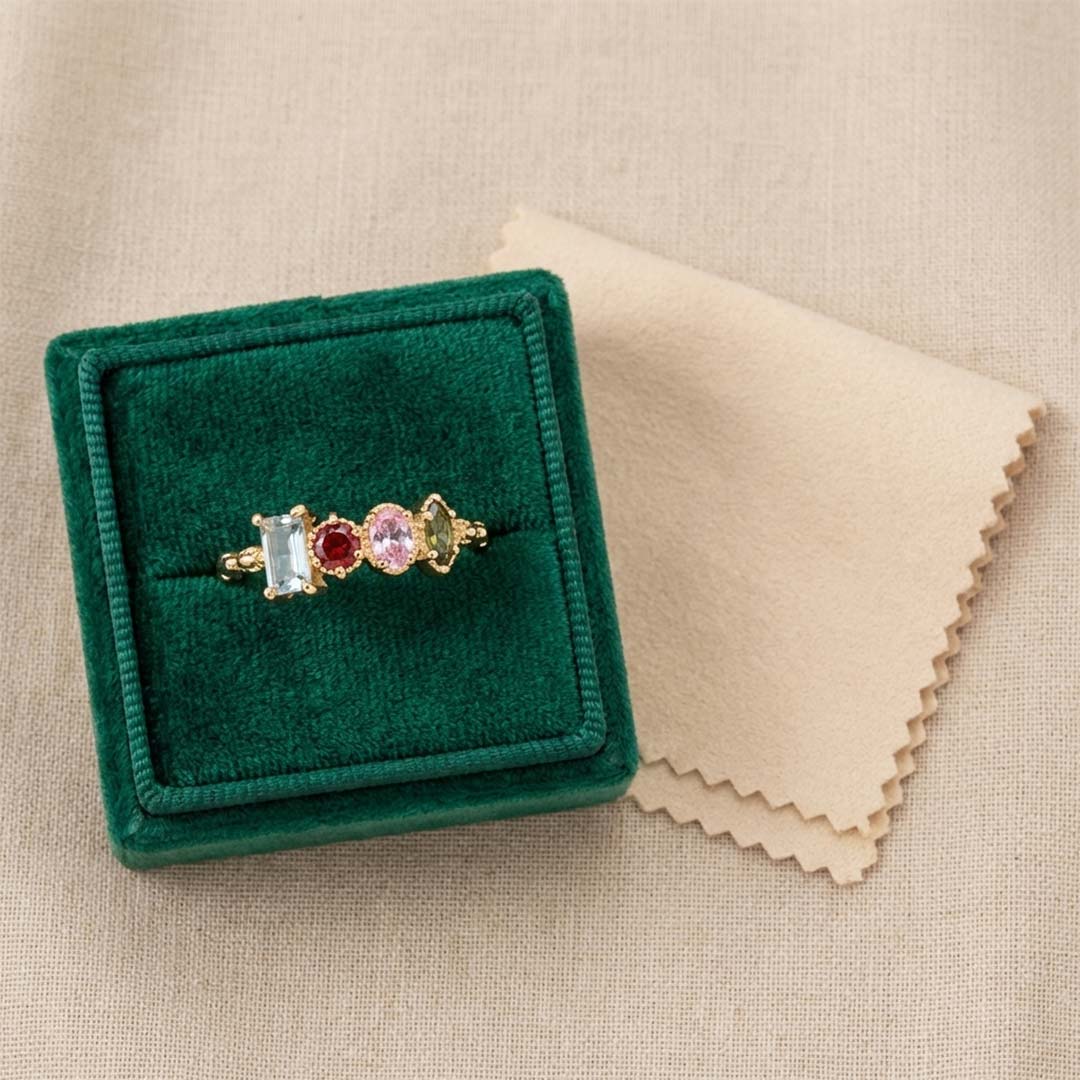 Irregular Birthstone Mother's Ring