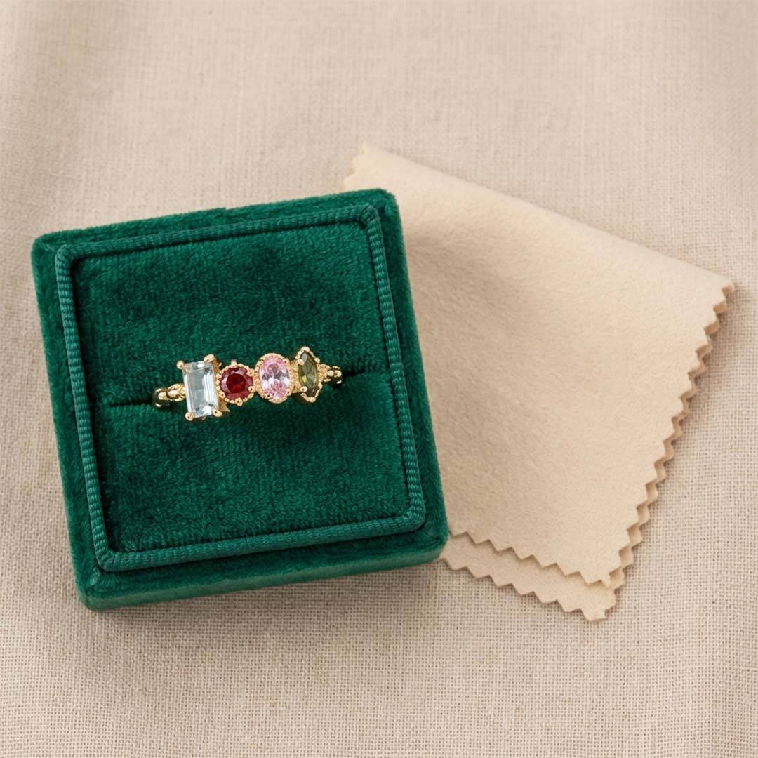Irregular Birthstone Mother's Ring