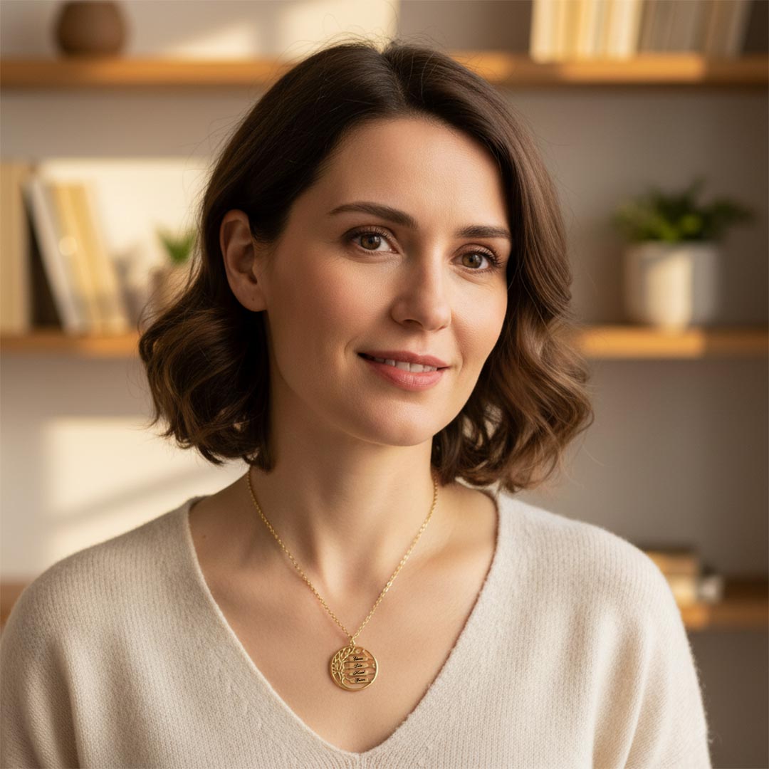 Tree of Life Horizontal Bar Name Custom Necklace